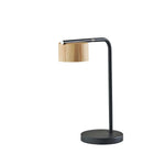 ROMAN lampe de table noir et bois 6106-01 | Luminaire Plus.ca