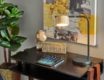 ROMAN lampe de table noir et bois 6106-01 | Luminaire Plus.ca