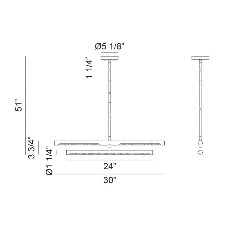 NOVELLE luminaire suspendu linéaire 30" | Luminaire Plus.ca