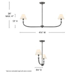 GRETA luminaire suspendu 41"L noir ou doré 45164 | Luminaire Plus.ca