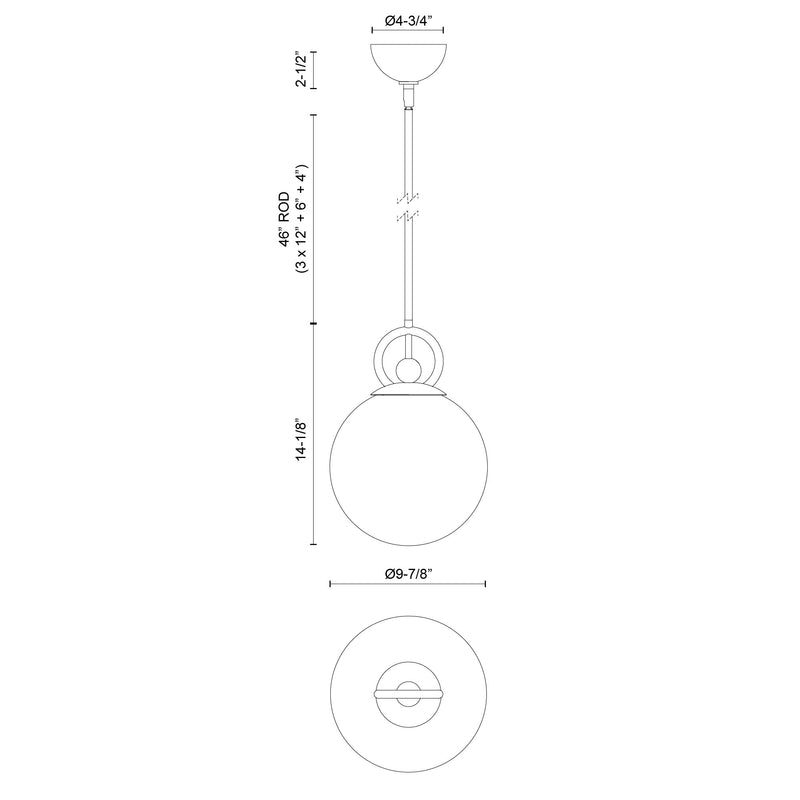 FIORE luminaire suspension simple 10" | Luminaire Plus.ca