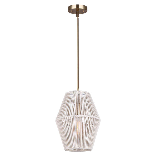 WILLOW luminaire suspendu doré et corde blanche IPL1120A01GD | Luminaire Plus.ca