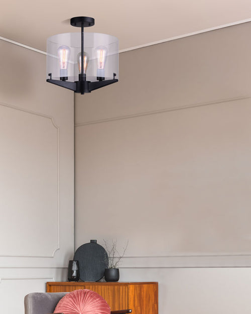 JONI luminaire plafonnier noir  ISF759A03BK | Luminaire Plus.ca