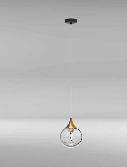 INSPIRE luminaire suspension simple 5"D PF274-1LPE-BLK/BRS | Luminaire Plus.ca