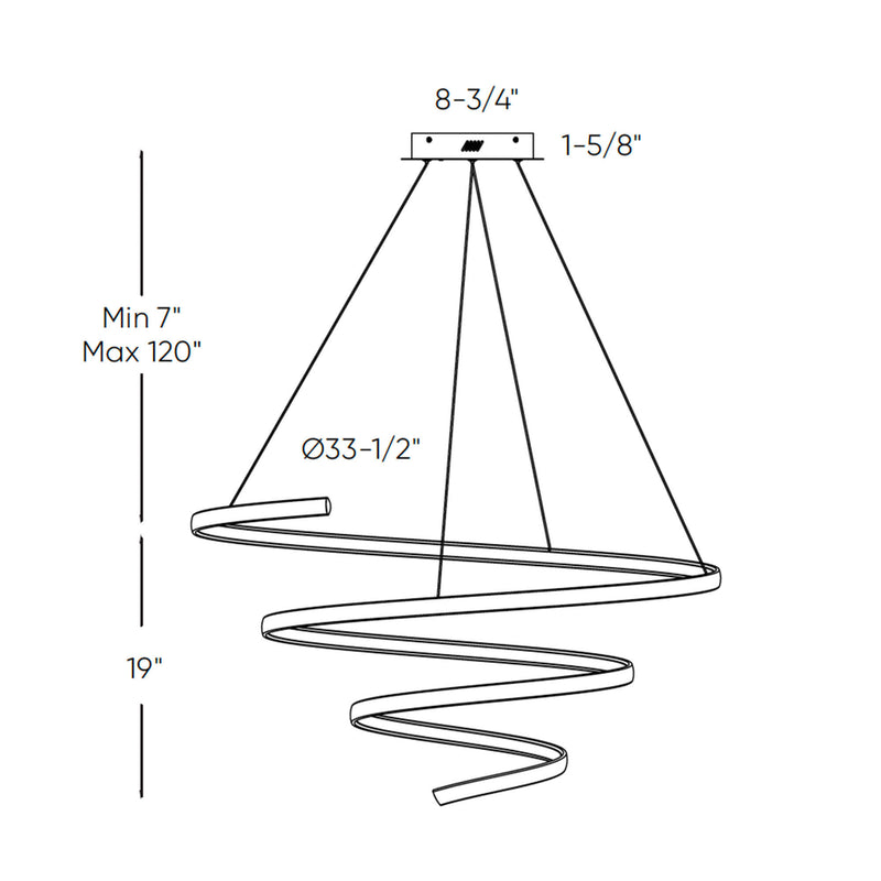 HELIX luminaire suspension del 20" ou 34" SPR20 ou SPR34 | Luminaire Plus.ca 