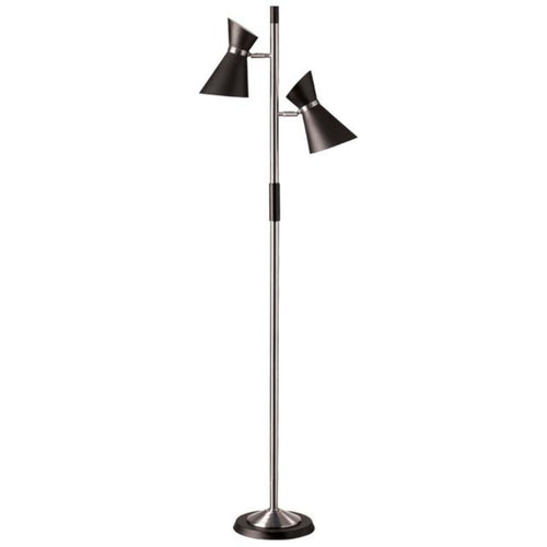 LAMPE de plancher noir et chrome 1680F-BK-PC | Luminaire Plus.ca