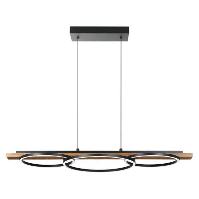 BOYAL luminaire suspendu noir et bois 204922A | Luminaire Plus.ca