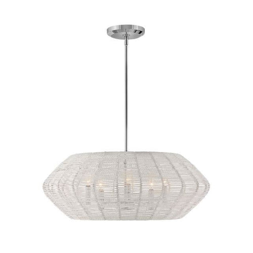 LUCA luminaire suspendu chrome en rotin 40384PCM | Luminaire Plus.ca