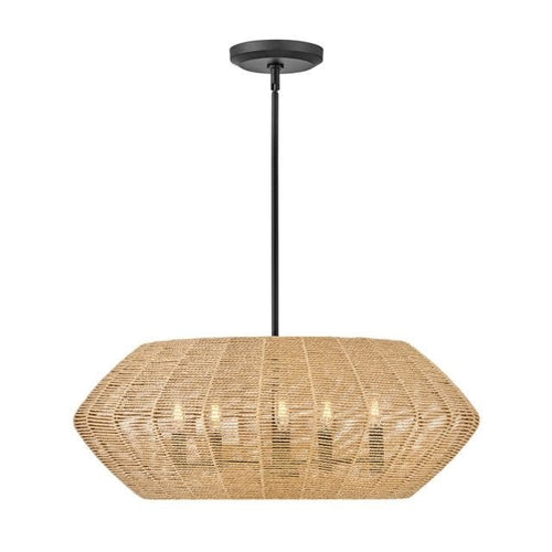 LUCA luminaire noir et rotin naturel 40384BLK-CML | Luminaire Plus.ca