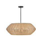 LUCA luminaire noir et rotin naturel 40385BLK-CML | Luminaire Plus.ca