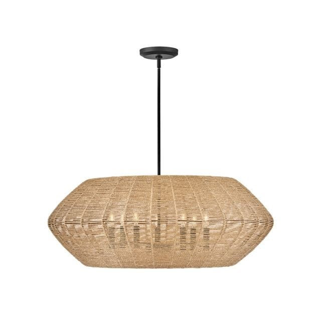 LUCA luminaire noir et rotin naturel 40385BLK-CML | Luminaire Plus.ca