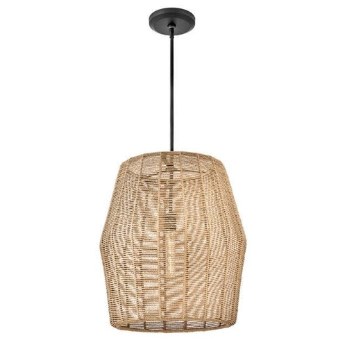 LUCA luminaire noir en rotin naturel 40387BLK-CML | Luminaire Plus.ca