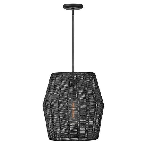 LUCA luminaire suspendu noir en rotin 40387BLK | Luminaire Plus.ca