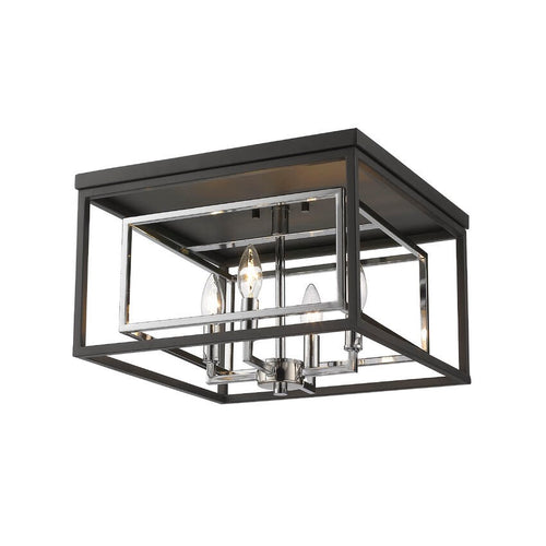 EUCLID luminaire plafonnier noir et chrome 457F-CH-MB | Luminaire Plus.ca