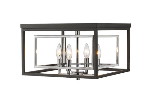 EUCLID luminaire plafonnier noir et chrome 457F-CH-MB | Luminaire Plus.ca