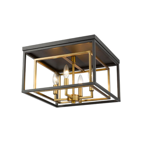 EUCLID luminaire plafonnier bronze et doré 457F-OBR-BRZ | Luminaire Plus.ca