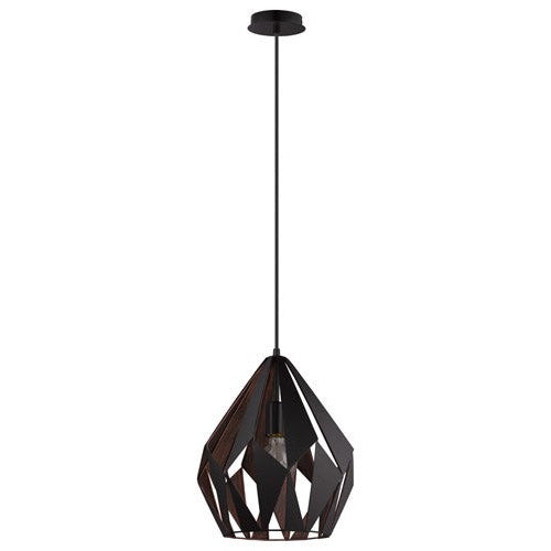 CARLTON I luminaire suspendu noir et cuivre 49254A | Luminaire Plus.ca