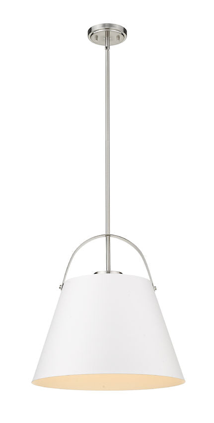 Z STUDIO luminaire suspendu blanc et nickel brossé 726P18-MW+BN | Luminaire Plus.ca