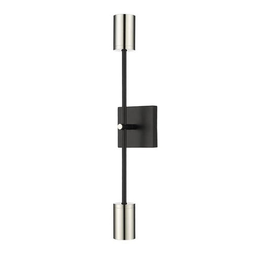 CALUMET luminaire mural noir et nickel brossé 814-2S-MB-PN | Luminaire Plus.ca