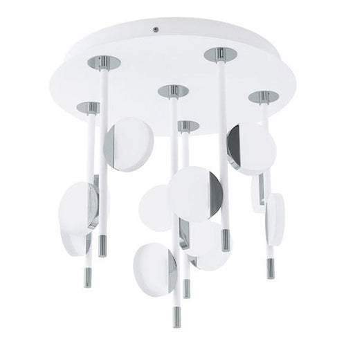 OLINDRA luminaire plafonnier chrome et blanc 96968A | Luminaire Plus.ca