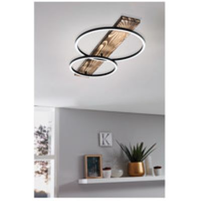 BOYAL luminaire mural noir et effet bois 99408A | Luminaire Plus.ca