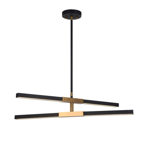 LINEARE luminaire suspendu noir et doré C64738MBAG | Luminaire Plus.ca