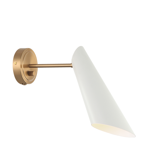 BUTERA luminaire mural blanc et doré S08011AGWH | Luminaire Plus.ca