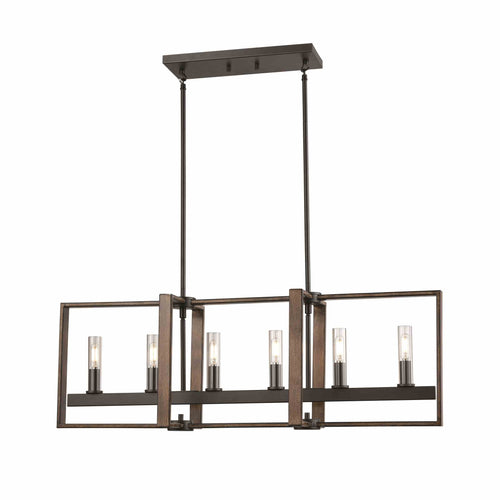 BLAIRMORE luminaire suspendu graphite et effet bois DVP30202GR+IW-CL | Luminaire Plus.ca