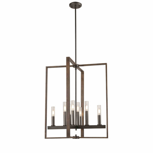 BLAIRMORE luminaire suspendu graphite et effet bois DVP30249GR+IW-CL | Luminaire Plus.ca