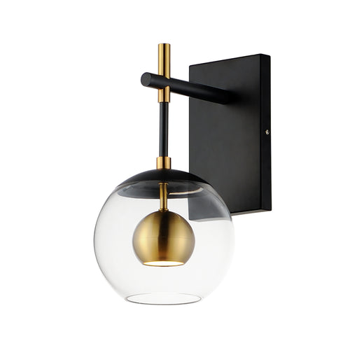 NUCLEUS luminaire mural noir et doré E25151-BKNAB | Luminaire Plus.ca