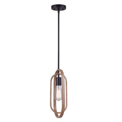 DILAN luminaire suspendu noir et effet bois IPL1078A01BKB| Luminaire Plus.ca