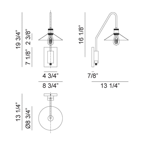 BINGRAHM luminaire mural noir S01511BKBK | Luminaire Plus.ca