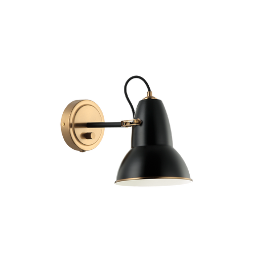 BUZZ luminaire mural noir et doré S08411AGBK | Luminaire Plus.ca