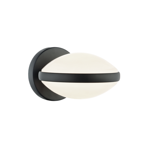 CHATOYANT luminaire mural noir et verre blanc W71501MB | Luminaire Plus.ca