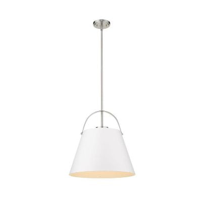 Z STUDIO luminaire suspendu blanc et nickel brossé 726P18-MW+BN | Luminaire Plus.ca