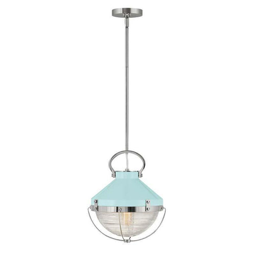 CREW luminaire chrome et turquoise 4847PN-REB | Luminaire Plus.ca