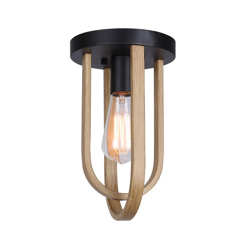 DILAN luminaire plafonnier noir et effet bois IFM1078A07BKB | Luminaire Plus.ca