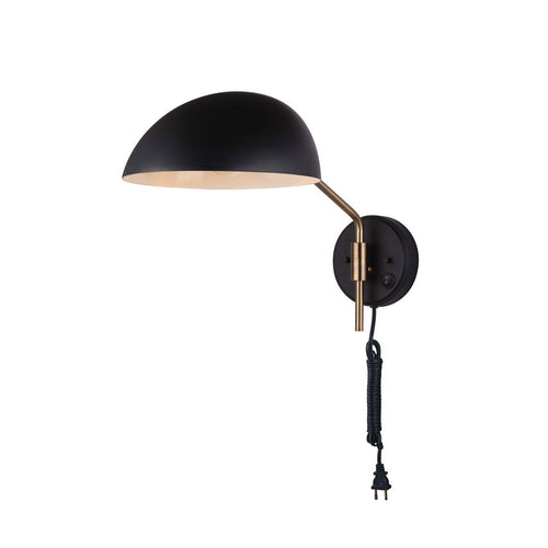 HINTON luminaire mural noir et doré IWF1054A01BKG | Luminaire Plus.ca